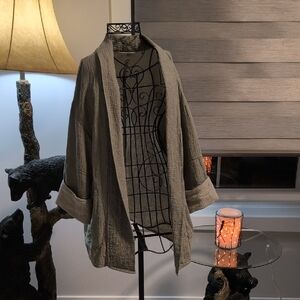 Aritzia Wilfred Lenglen Oversized Kimono Jacket Cardigan XS Olive/Cream